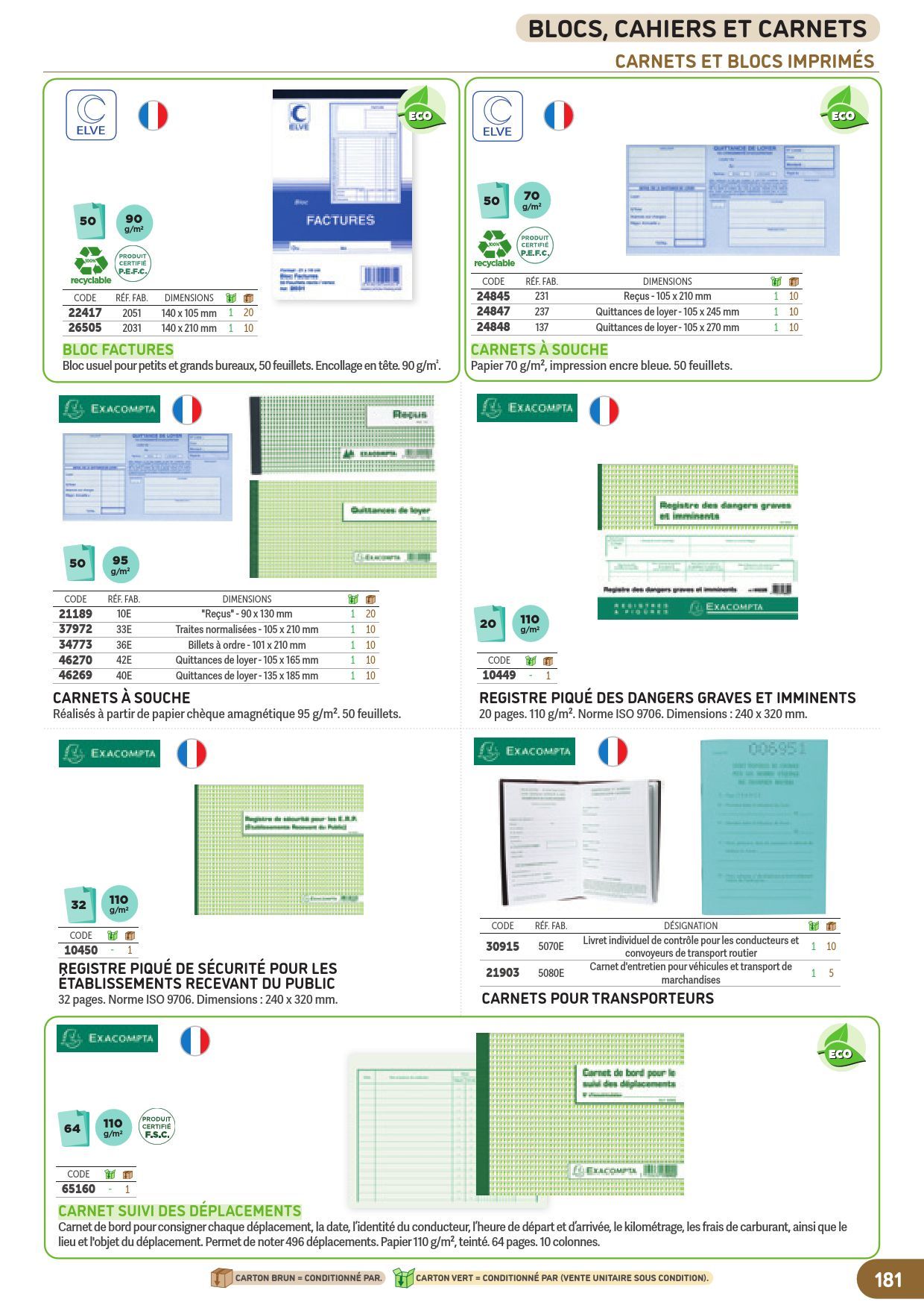 Quimperle Buro Sarl Carnet Souche Exacompta Traites Normalis Es X Cm Feuillets G