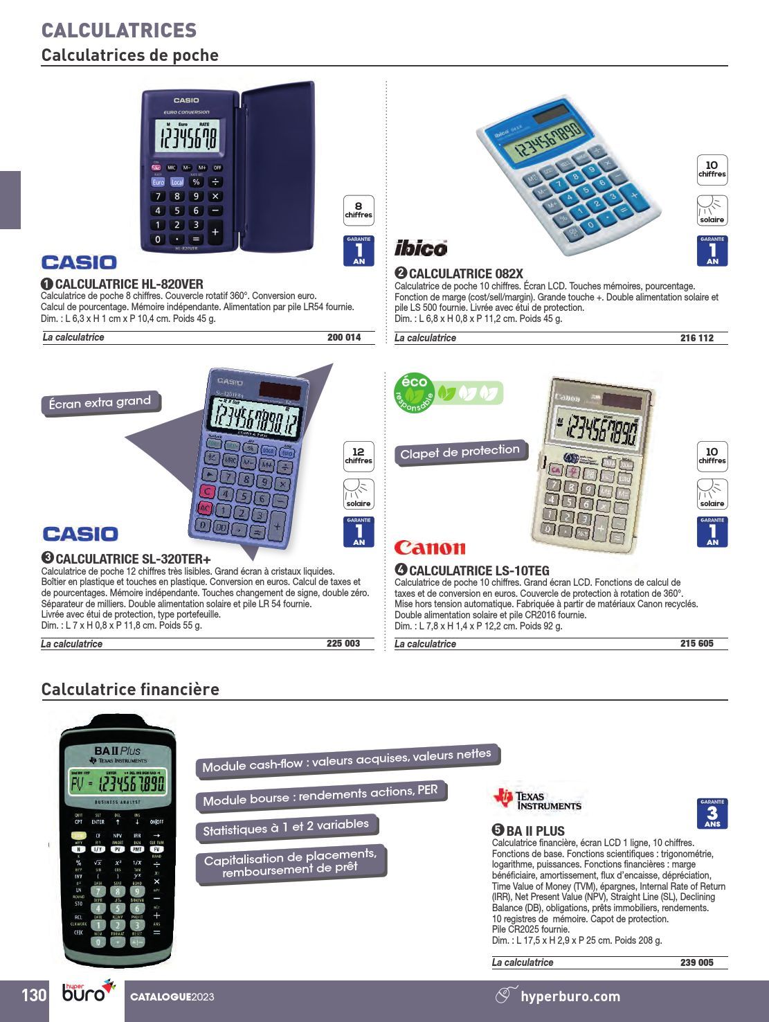 Hyperburo Avranches Calculatrice Casio Poche Hl Ver Chiffres Couvercle Rigide Rotation